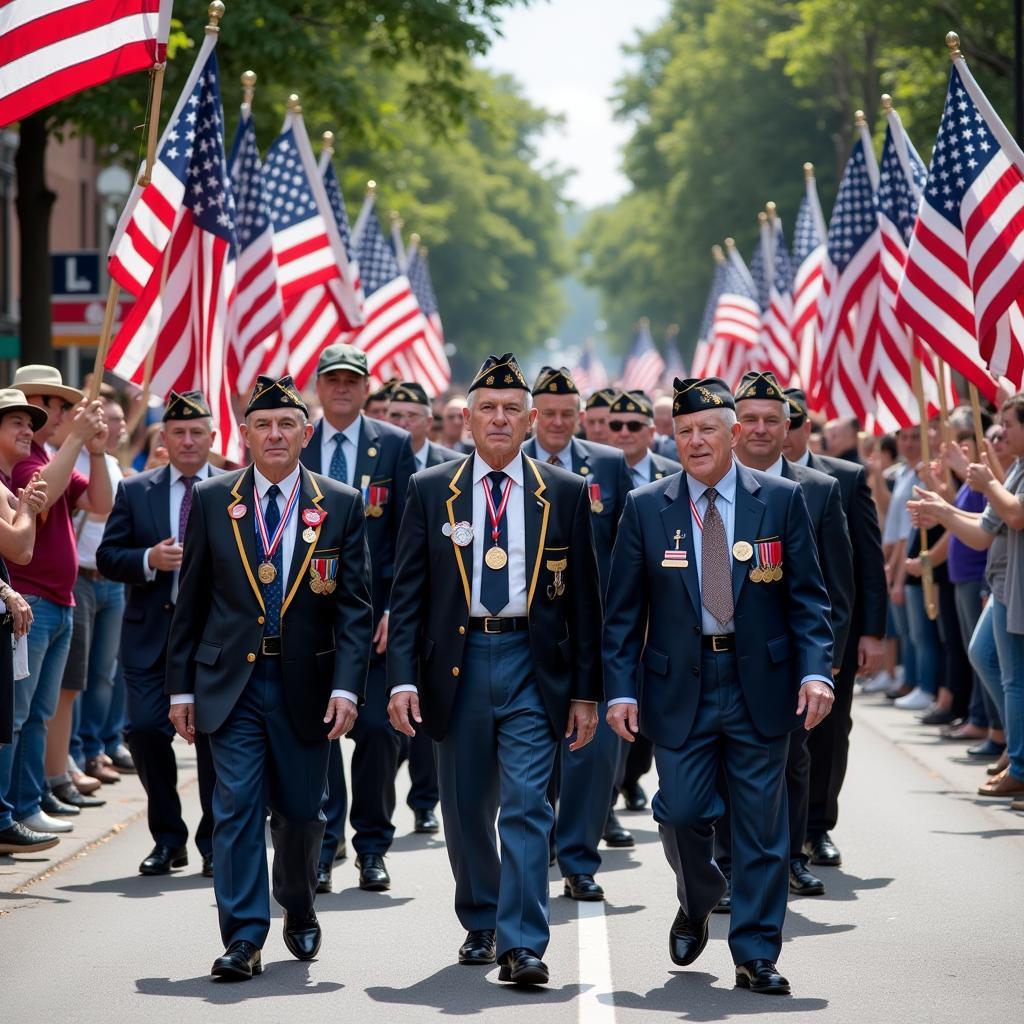 Veterans marching in the Sussex Memorial Day Parade