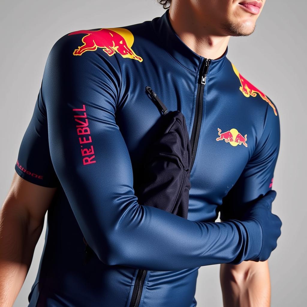 Tay áo aerodynamic của áo Red Bull Bora