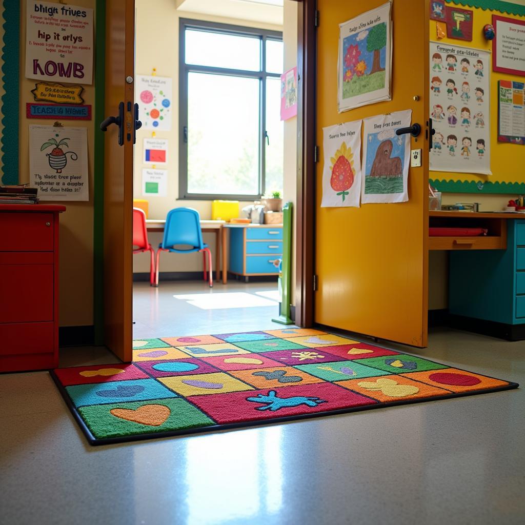 Vibrant Classroom Door Mat with Fun Designs