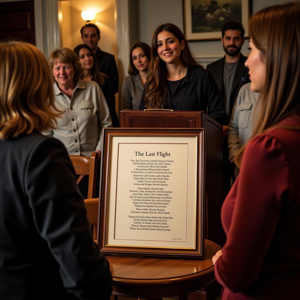 The Last Flight Poem being read at a funeral service