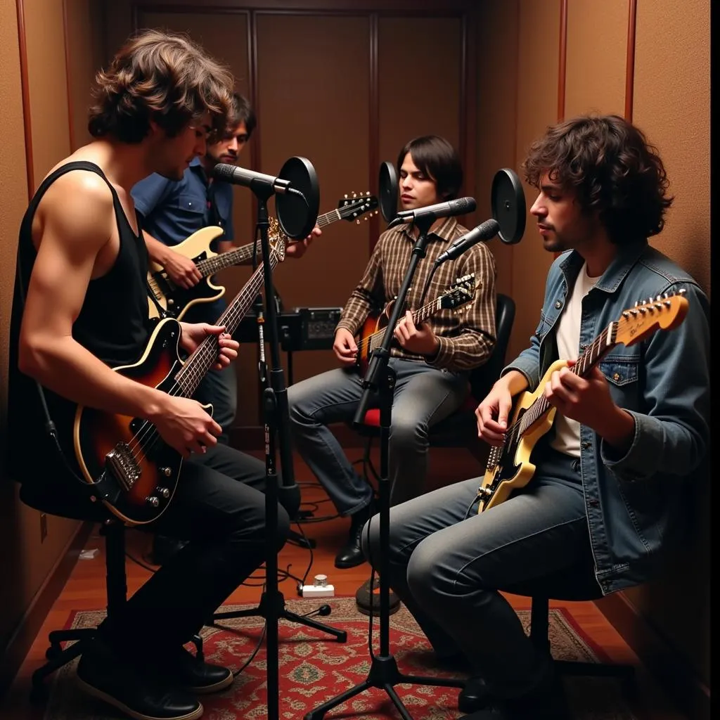 The Strokes in the studio recording &quot;Is This It&quot;