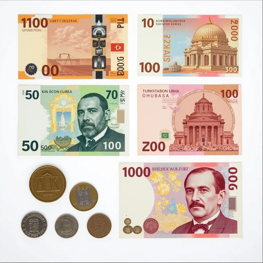 Turkish Lira Banknotes and Coins