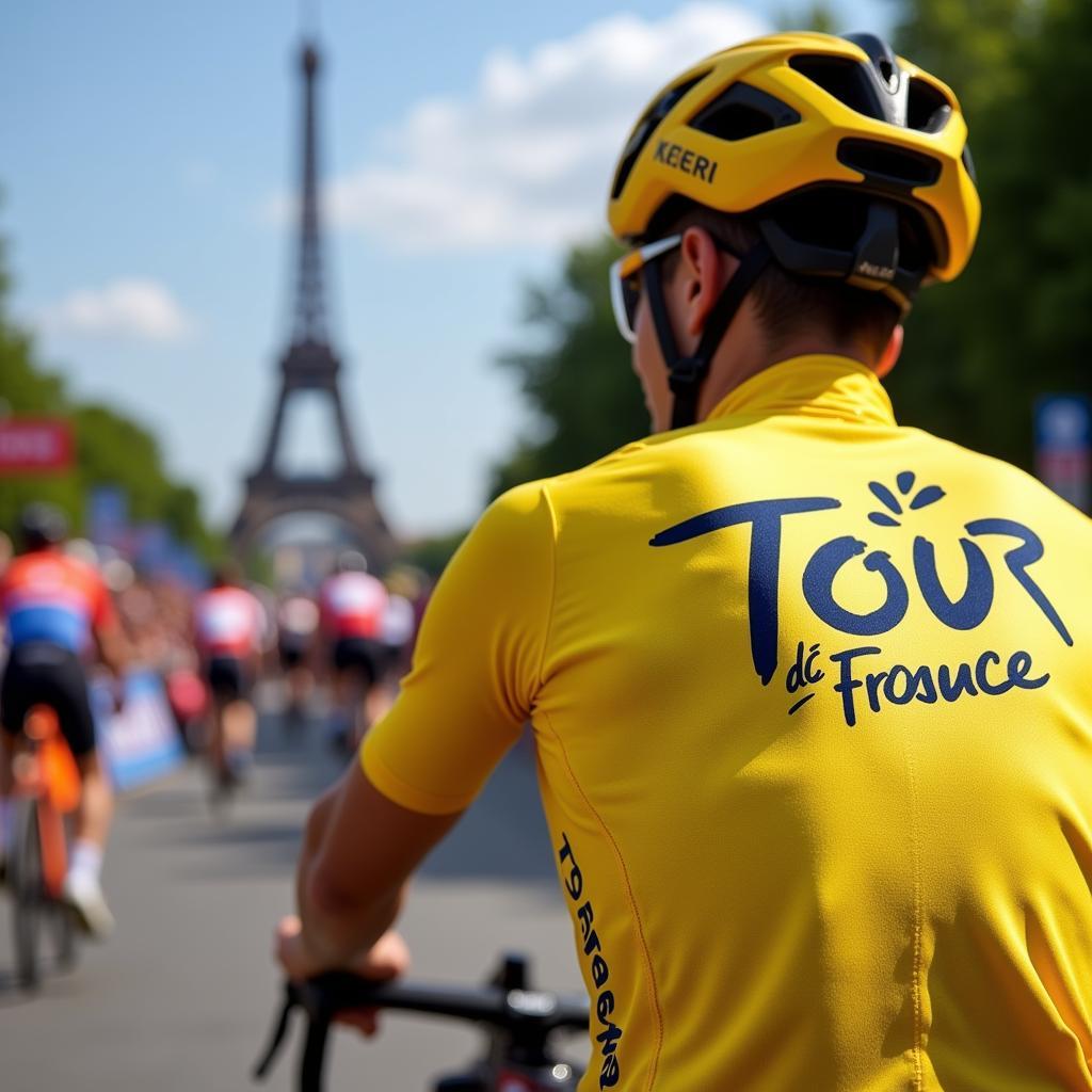 Tour de France Yellow Jersey Worn by a Cyclist