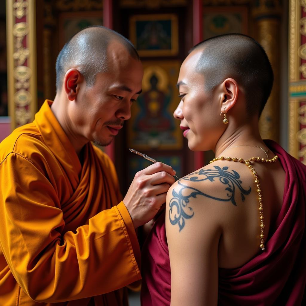 Traditional Sak Yant Ceremony in Thailand