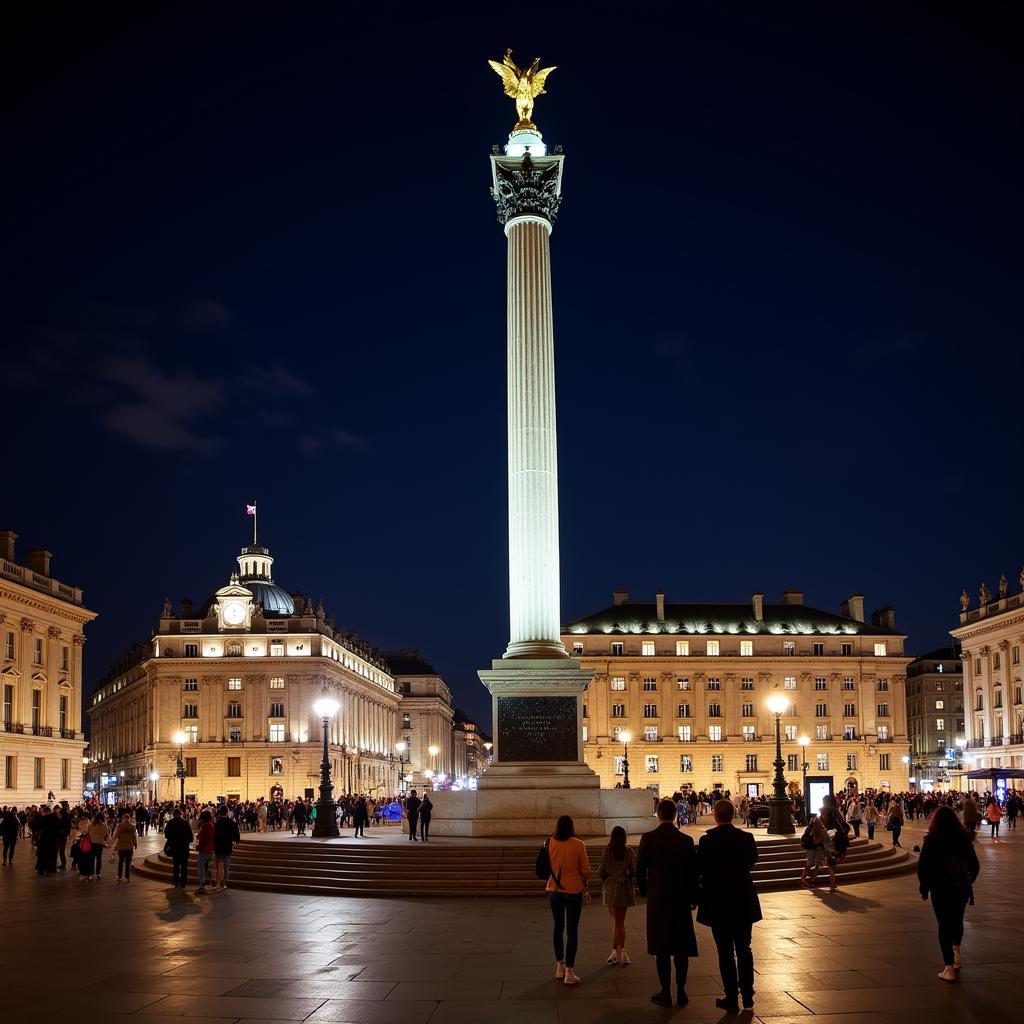 Trafalgar Square at night