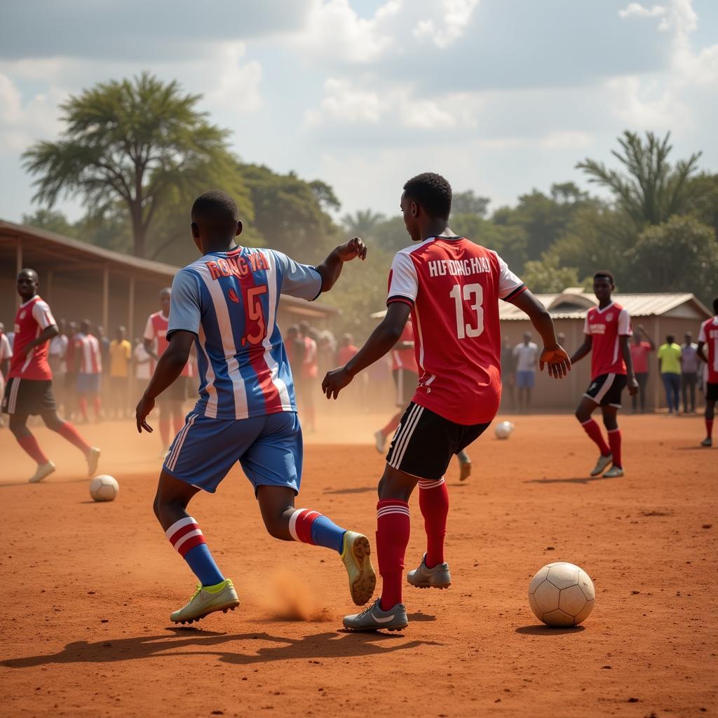 Emotional football match in Congo