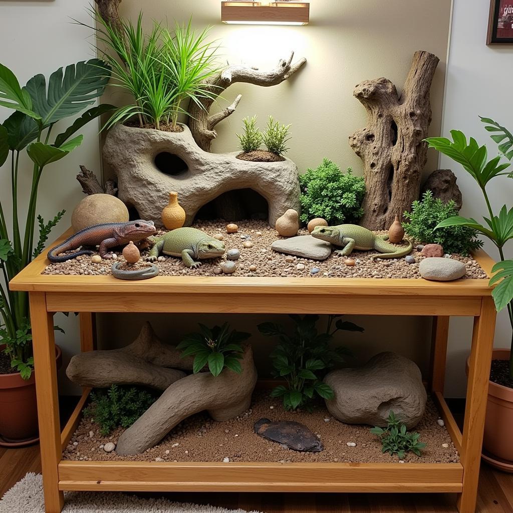 Trang trí reptile table