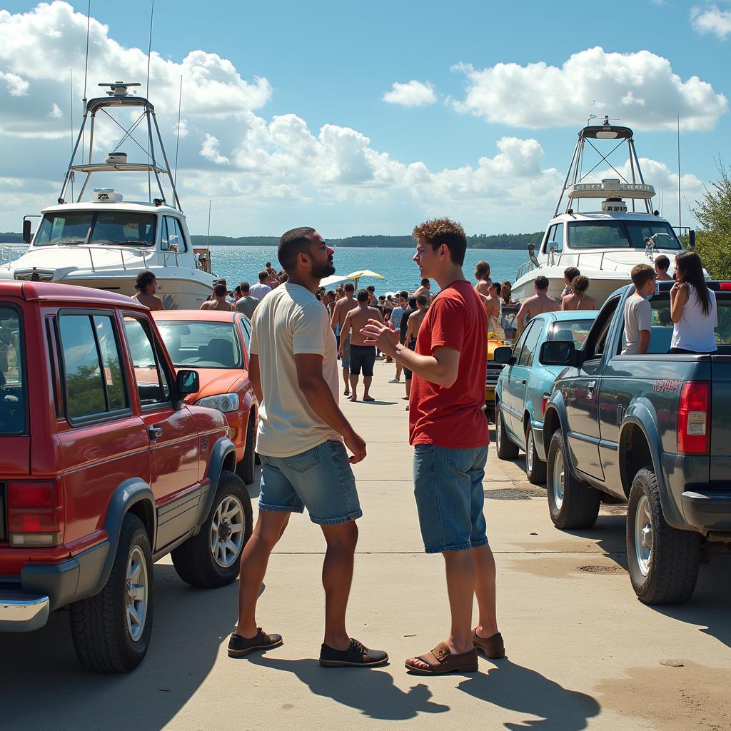 Arguments at the boat ramp