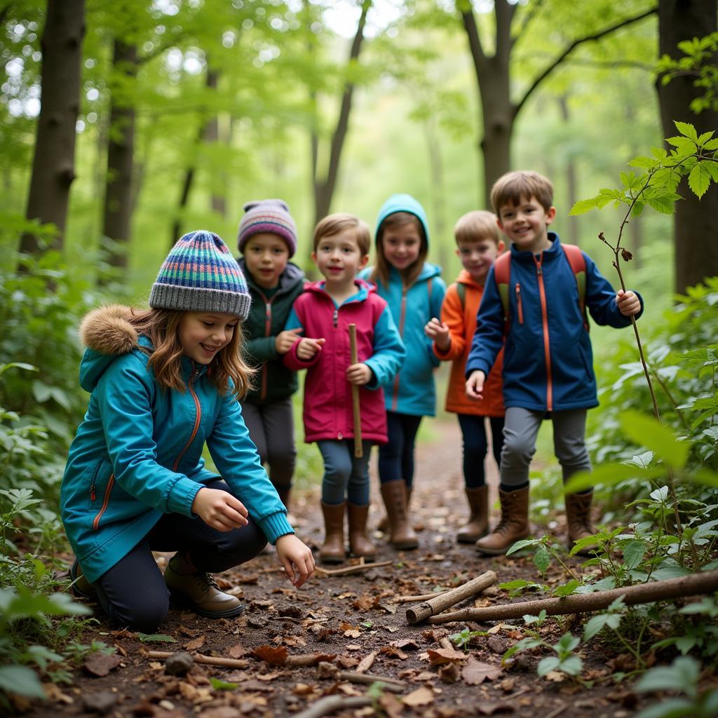 Children Exploring the Forest