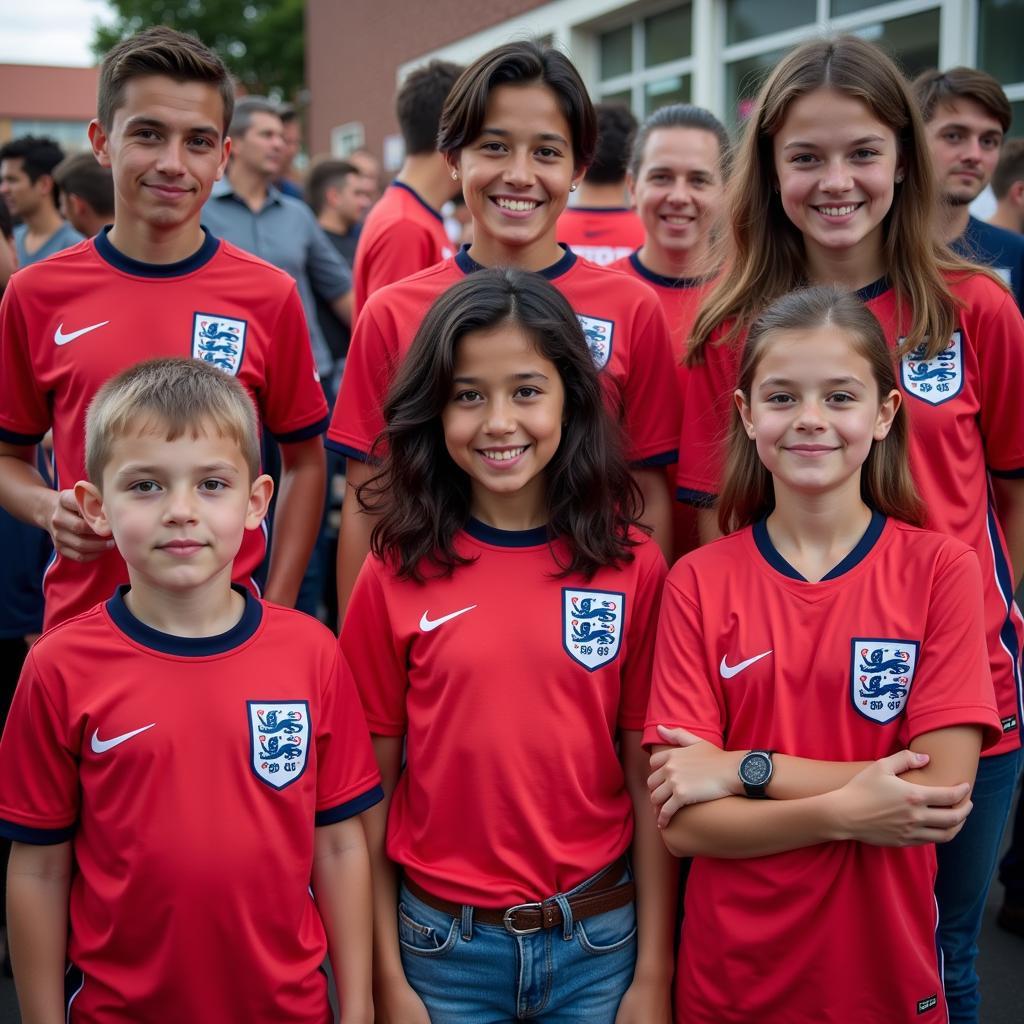 Fans proudly wearing the Trent Alexander-Arnold England jersey