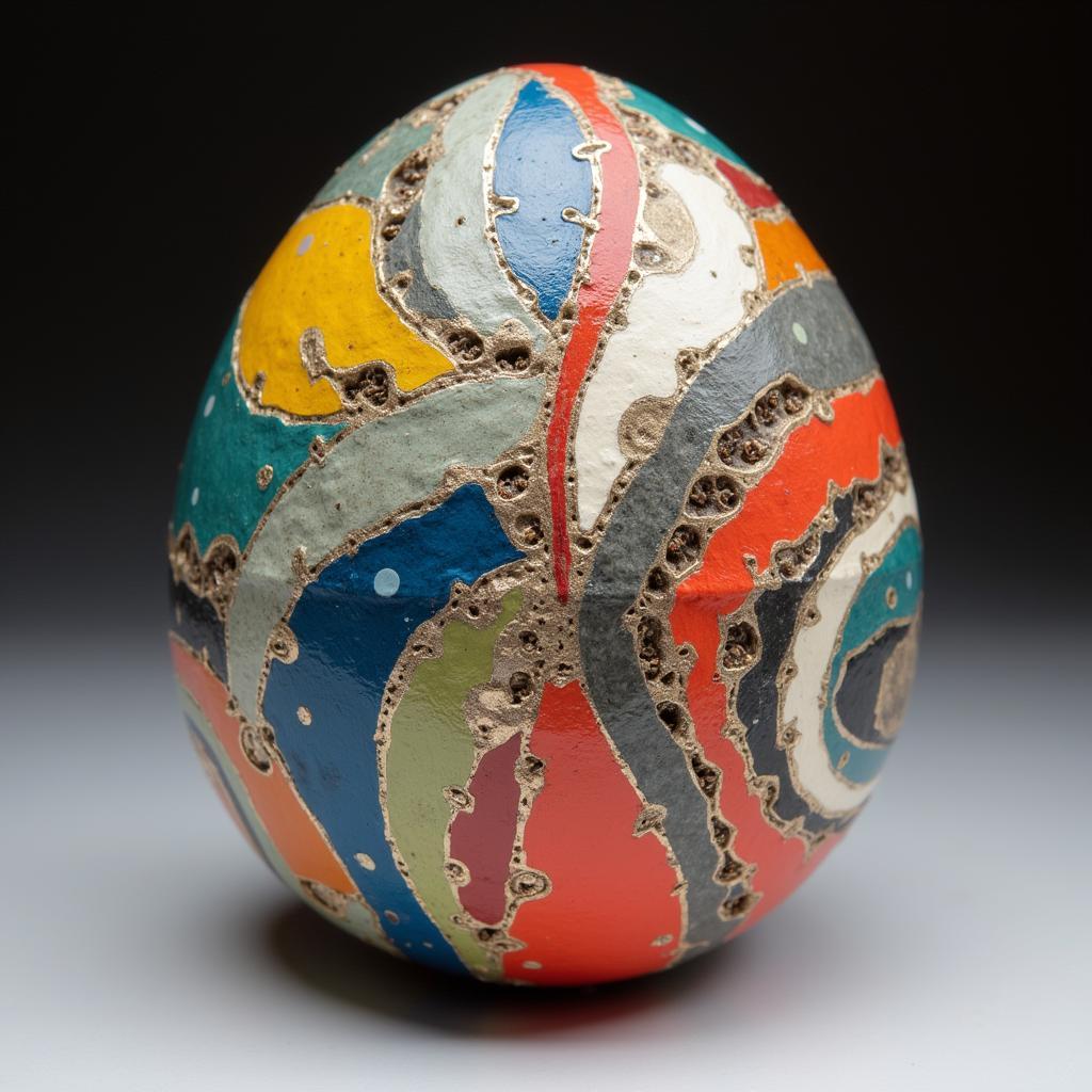 Modern Decorated Ostrich Egg