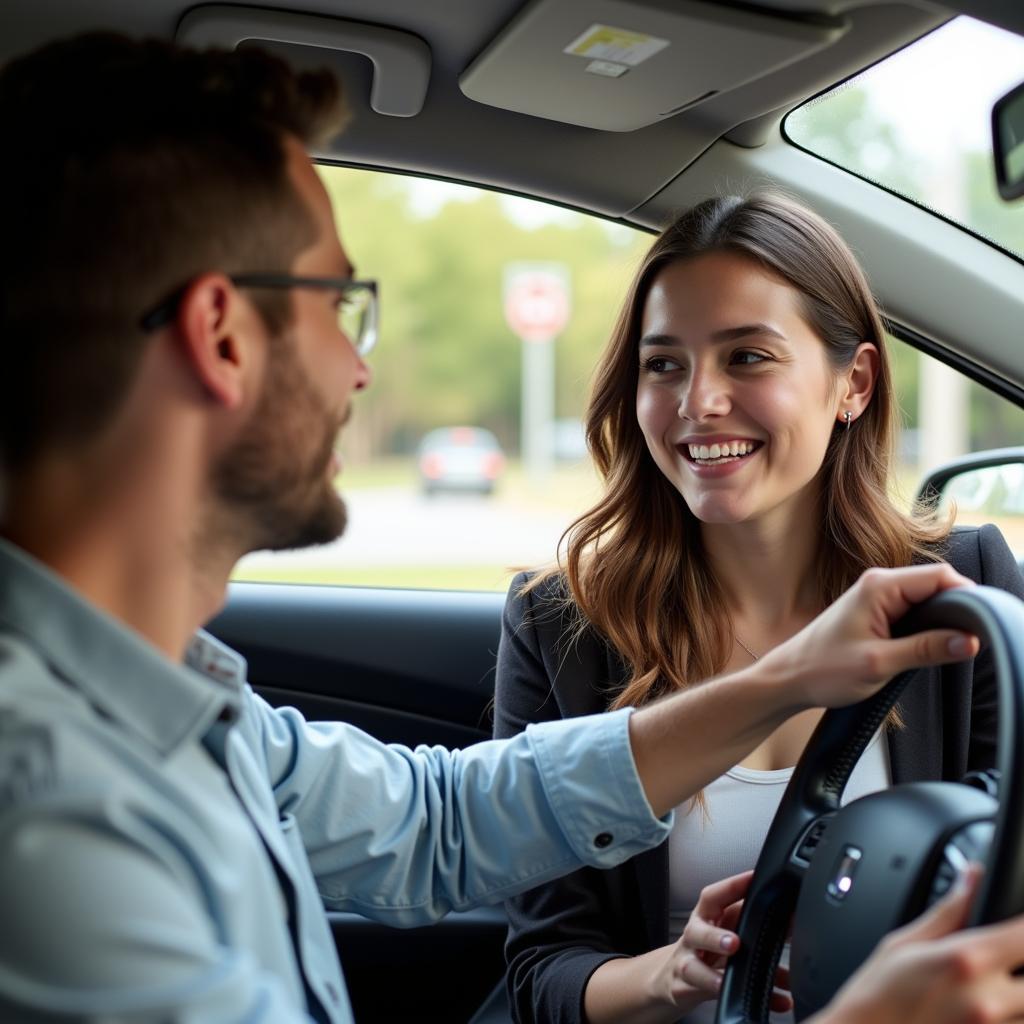 Uber driver and passenger communicating effectively to avoid getting lost