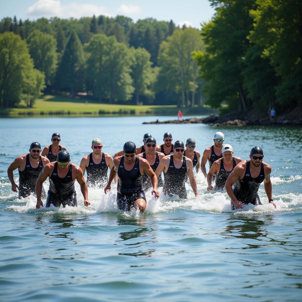 Vận động viên tham gia Goose Pond Triathlon