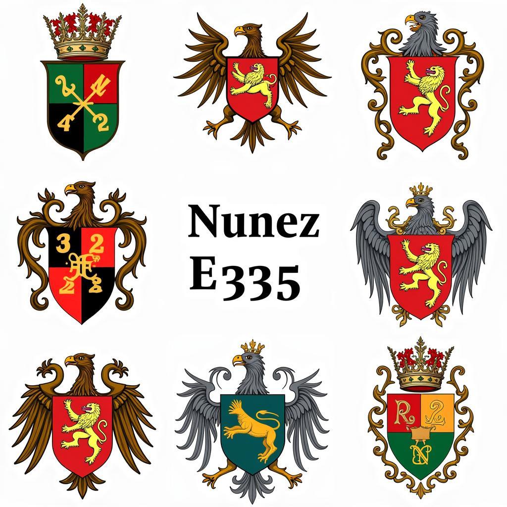 Diverse Examples of Family Crests with Similar Origins