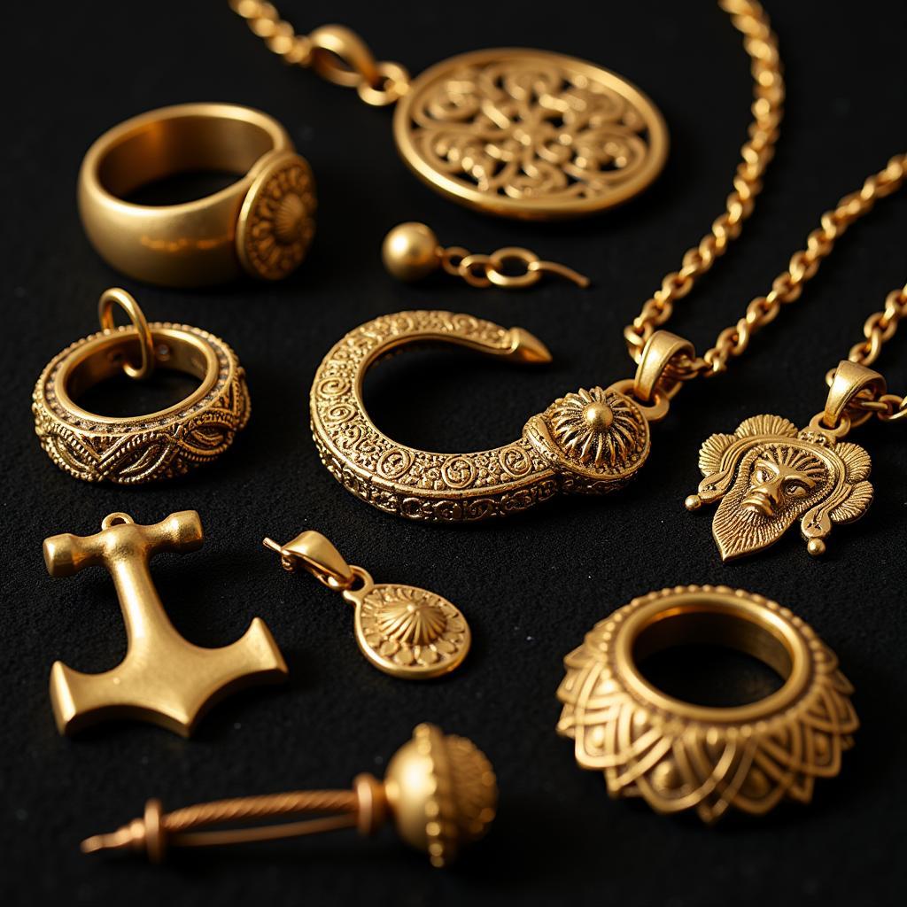 Examples of intricate Viking gold jewelry