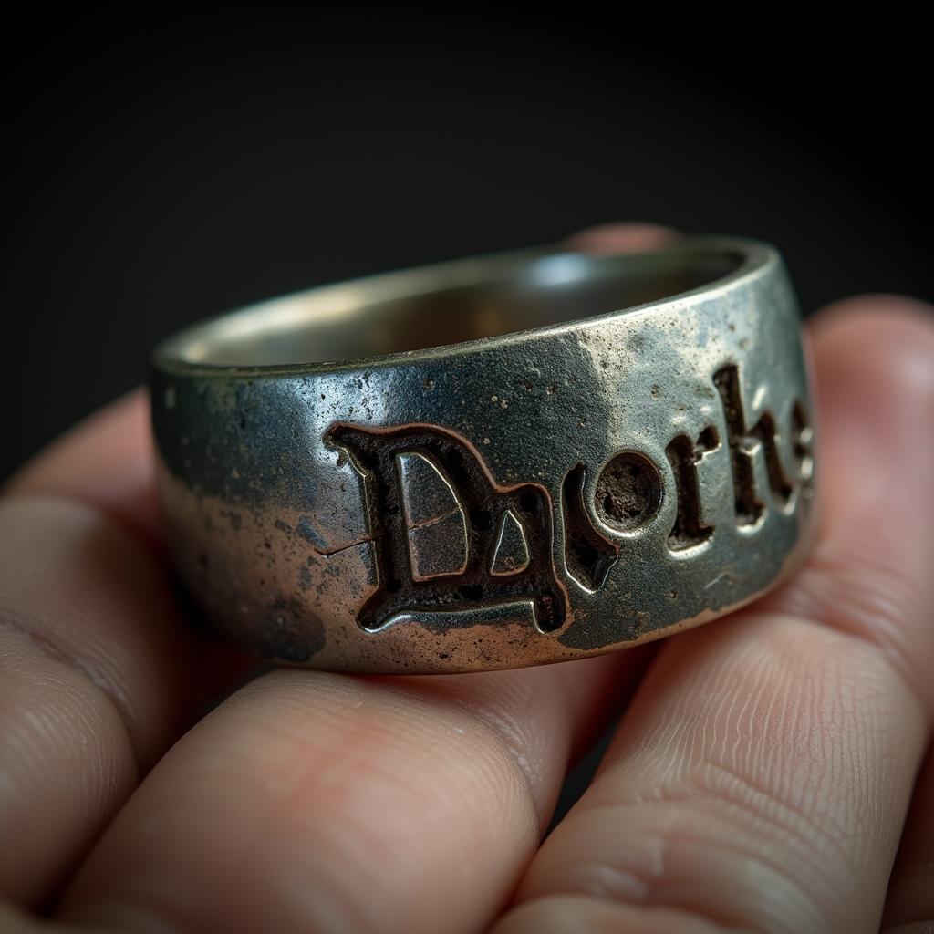 Nhẫn Viking với dòng chữ rune