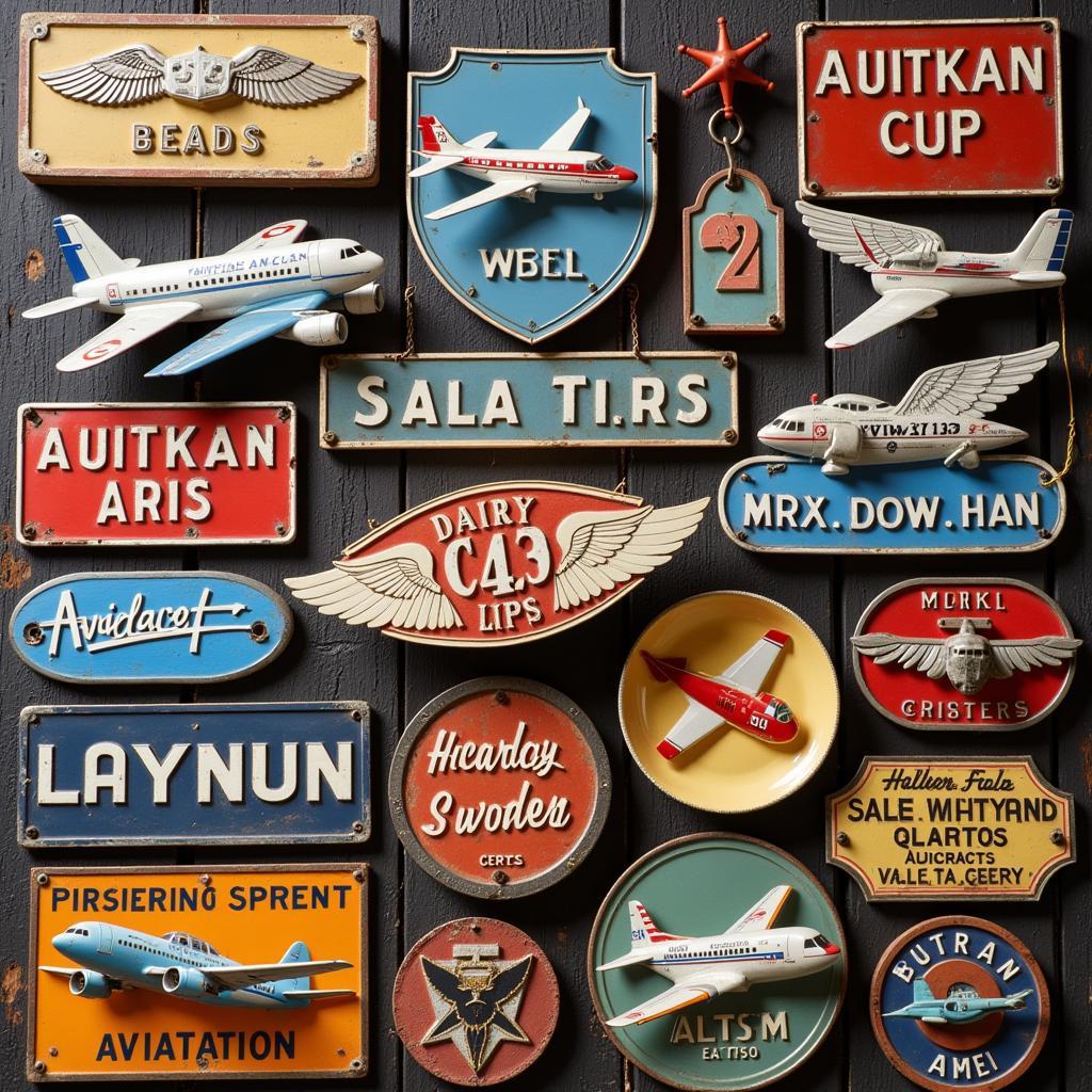 Vintage Aviation Signs Made of Metal