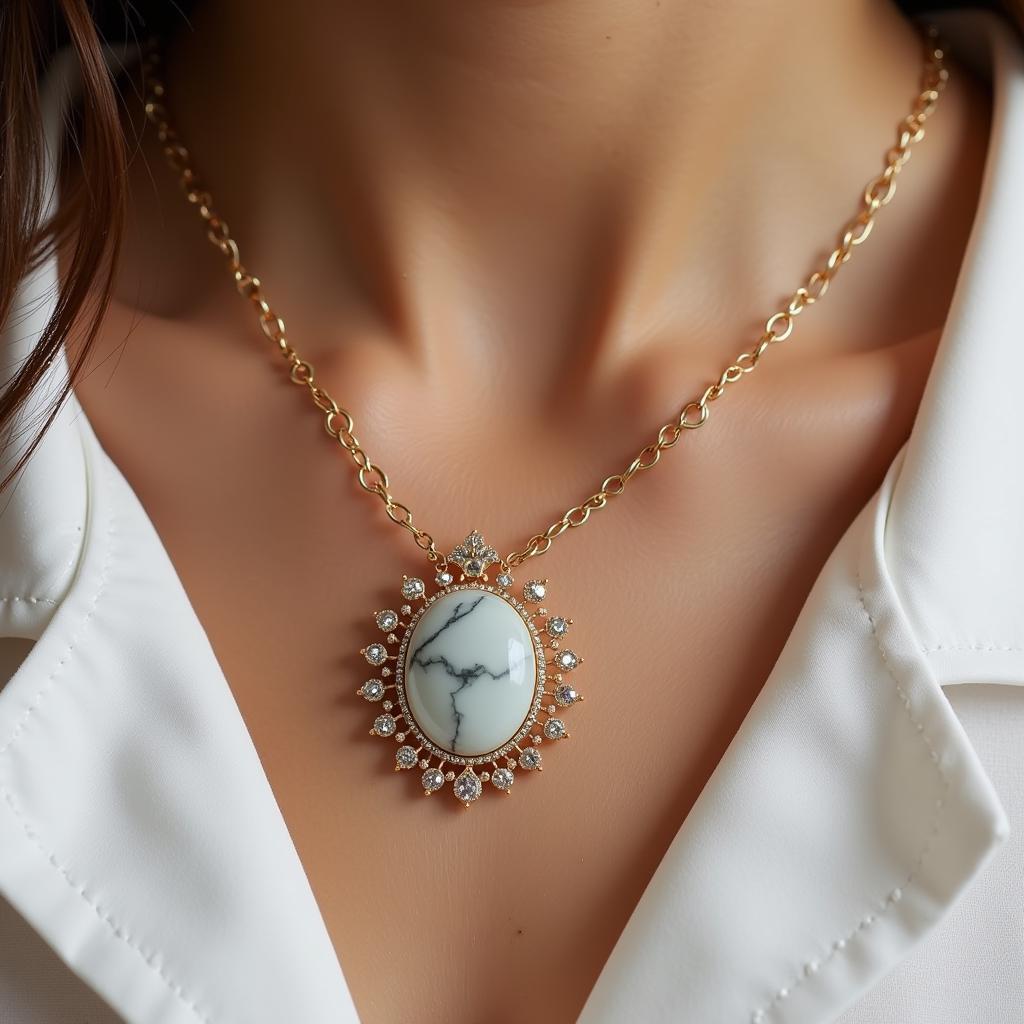 Exquisite marble pendant necklace as a statement jewelry piece