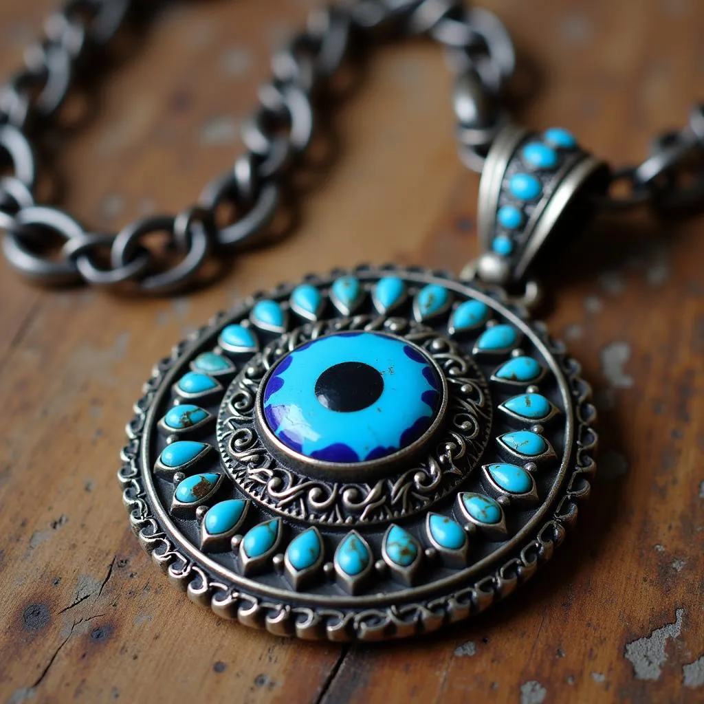 An antique Turkish evil eye necklace