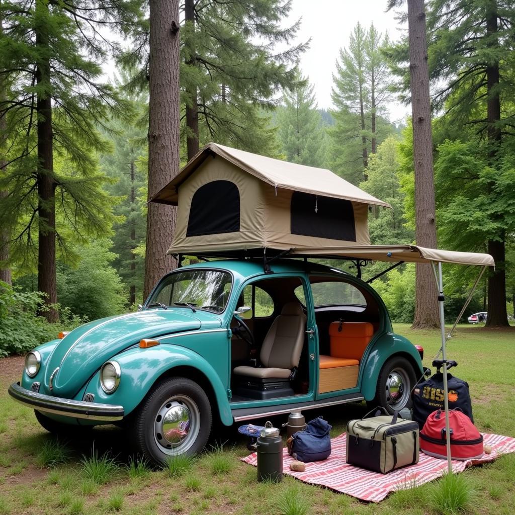 Cắm Trại Bên Xe VW Bug Độ Long Travel