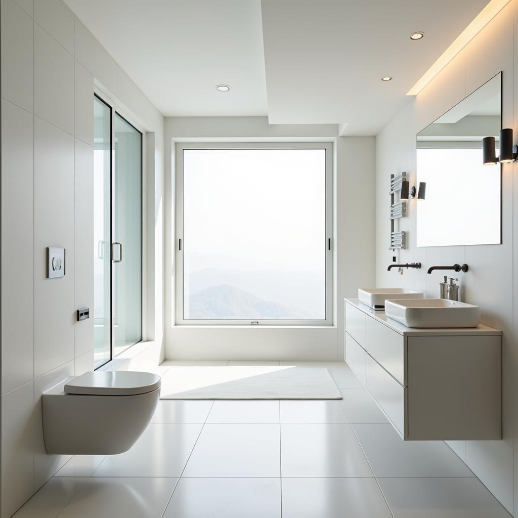 Sleek Wall-Mounted Toilet in a Modern Bathroom