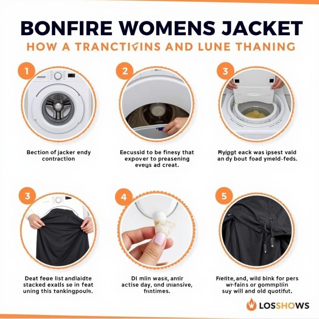 Instructions for washing and caring for a bonfire womens jacket.