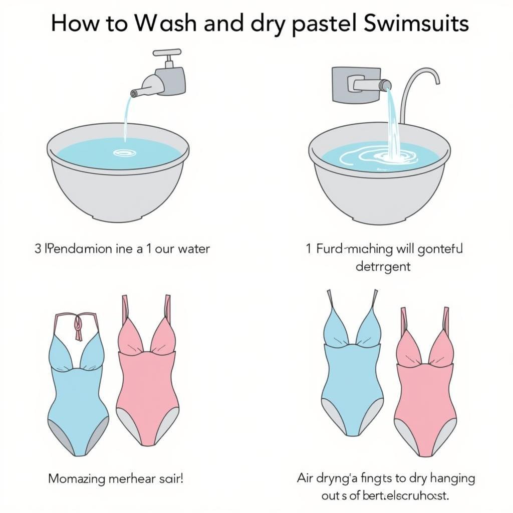 Washing and Drying Pastel Swimwear