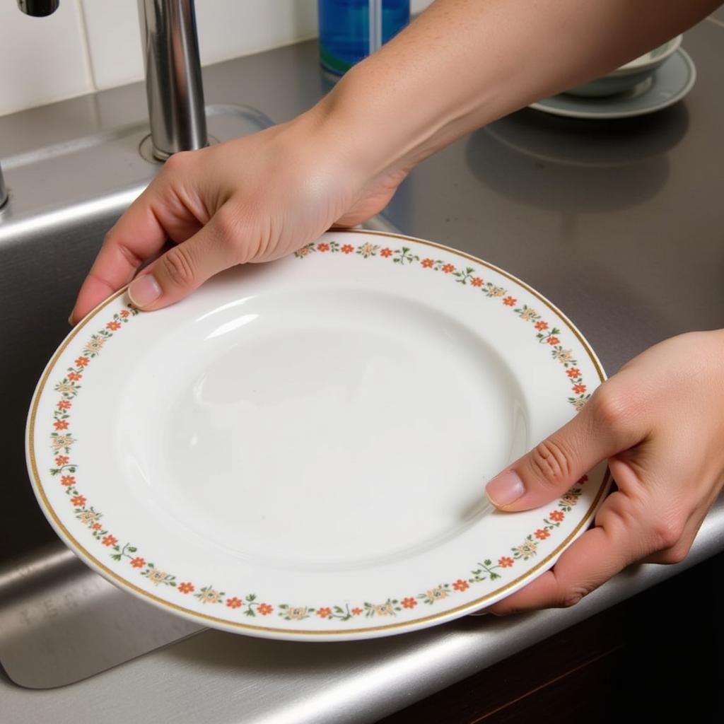 Washing Irish Dinner Plates