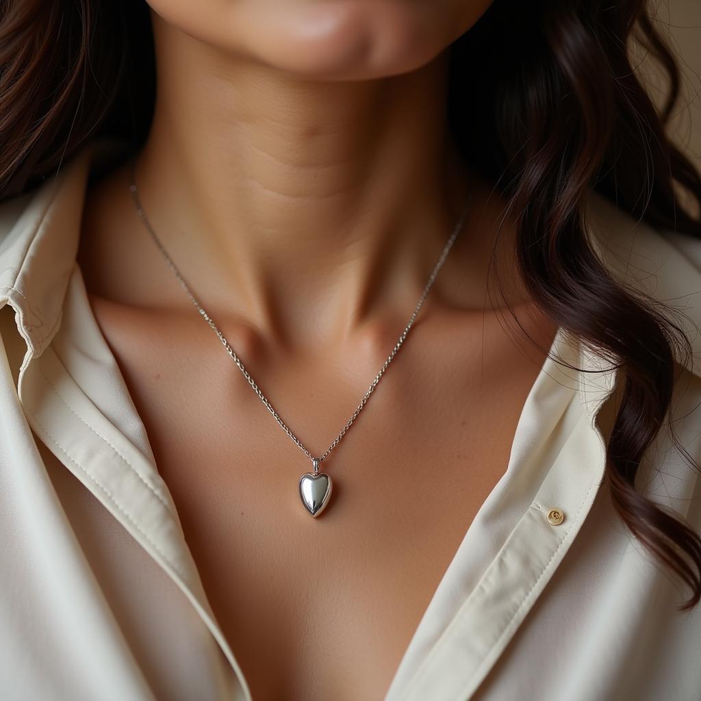 Wearing a Silver Urn Pendant