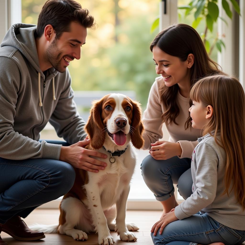 Welsh Springer Spaniel meeting a potential new family 