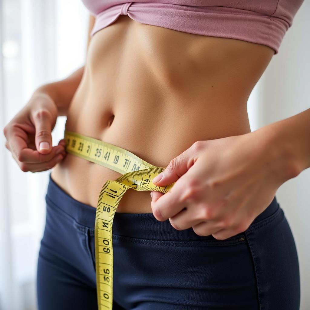 Woman Measuring Her Waist