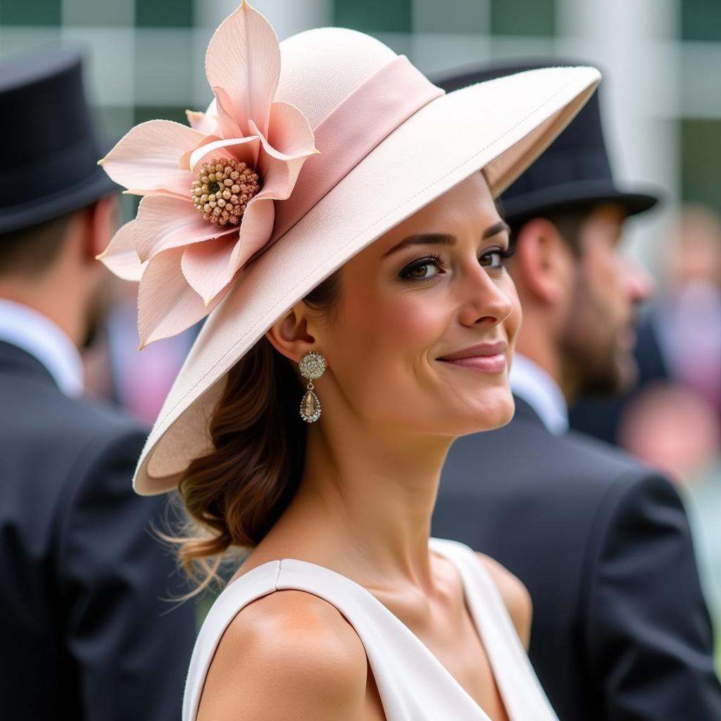 Woman Wearing a Fascinator at Royal Ascot