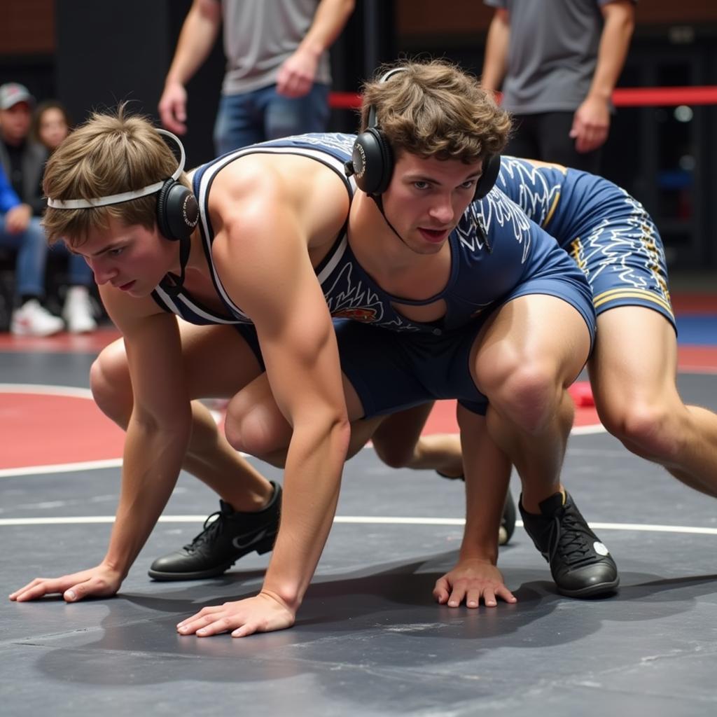 Wrestler Wearing Hair Cover During Match 