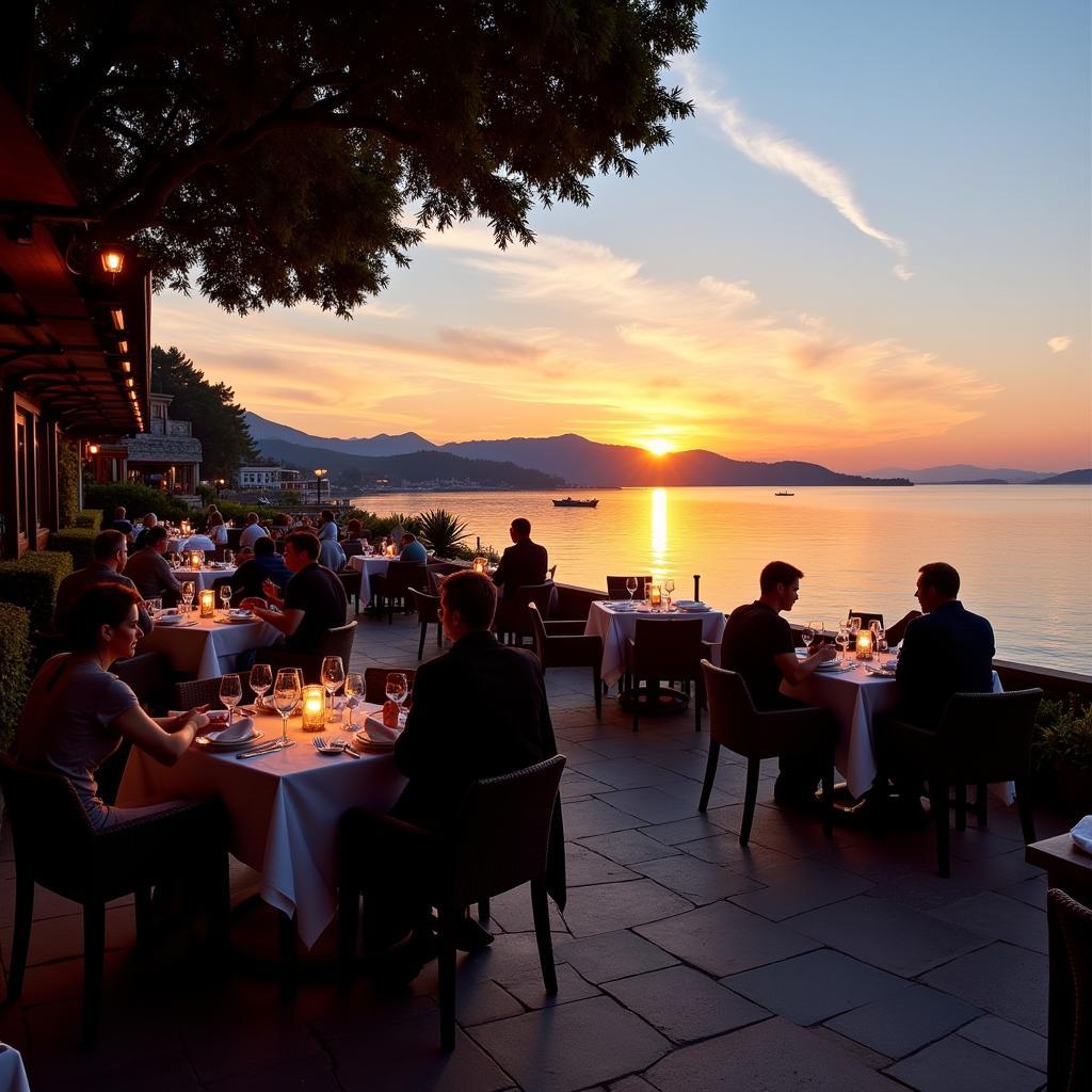 3 Thirty 3 Waterfront Restaurant offers breathtaking sunset views over the bay.