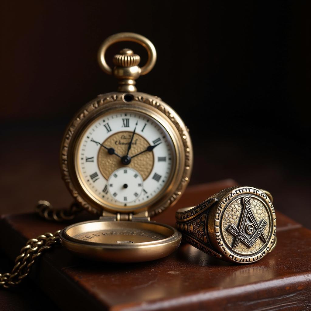 Antique Masonic Pocket Watch and Ring