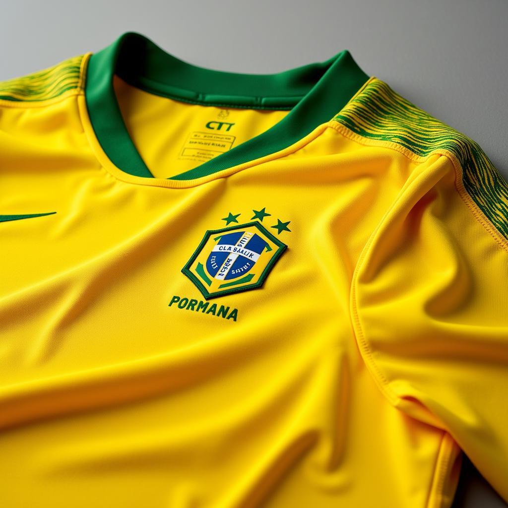 Áo Brazil 2022 Vàng Xanh Cận Cảnh