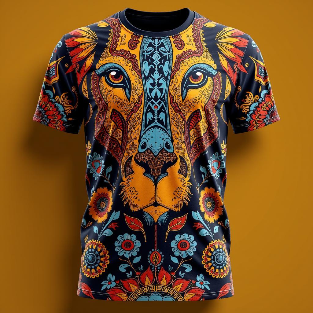 Áo T-shirt Africain với Họa Tiết Động Vật Hoang Dã