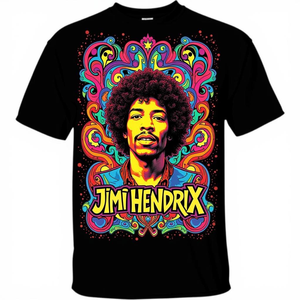 Áo thun nam Jimi Hendrix hiện đại với thiết kế đồ họa độc đáo