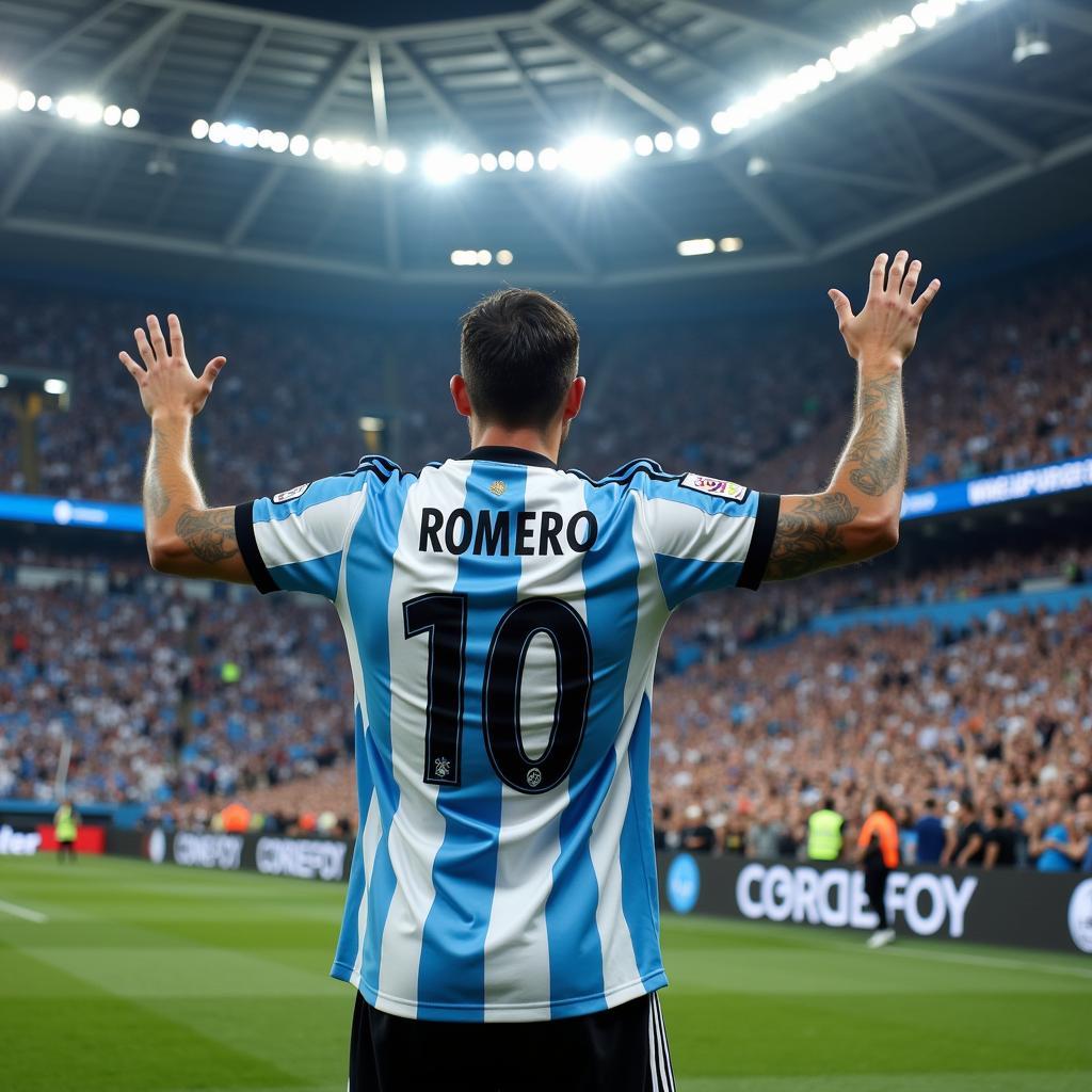 Áo Argentina Romero trên sân vận động