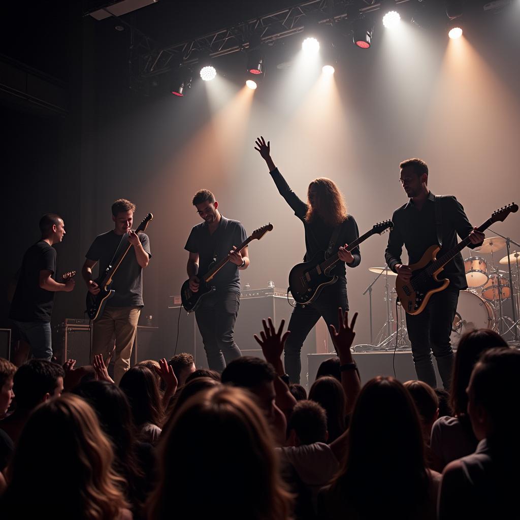 Bad Habits band members performing live on stage