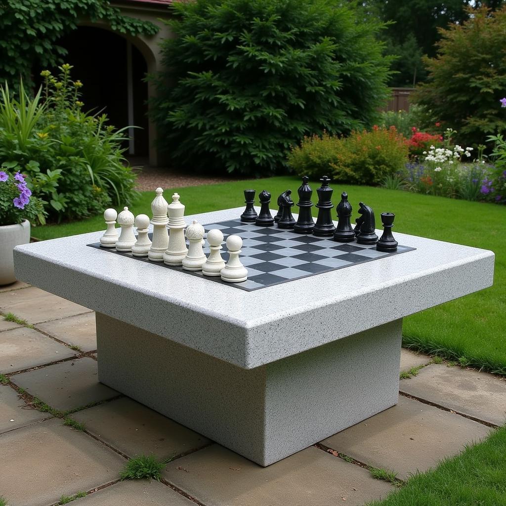 Outdoor Stone Chess Table