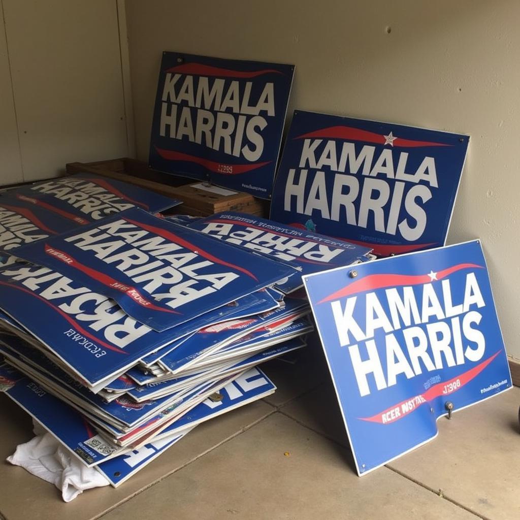 Storing Kamala Harris Signs