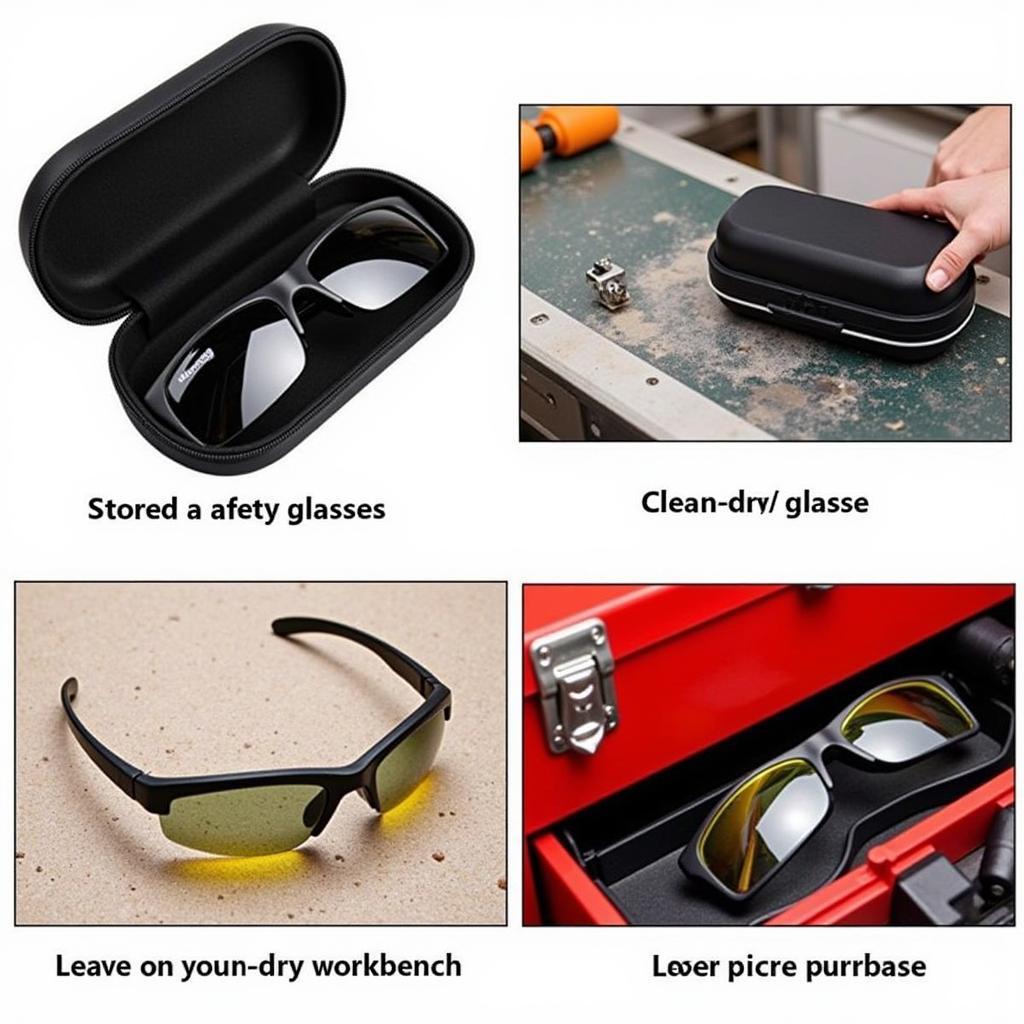 Storing safety glasses correctly