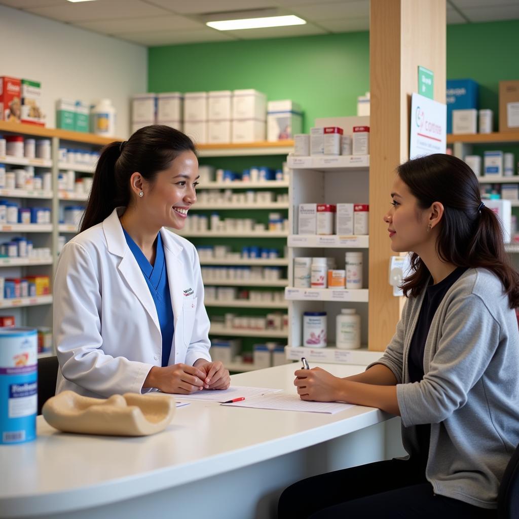 Patient at a Farmacia Latina Abierta