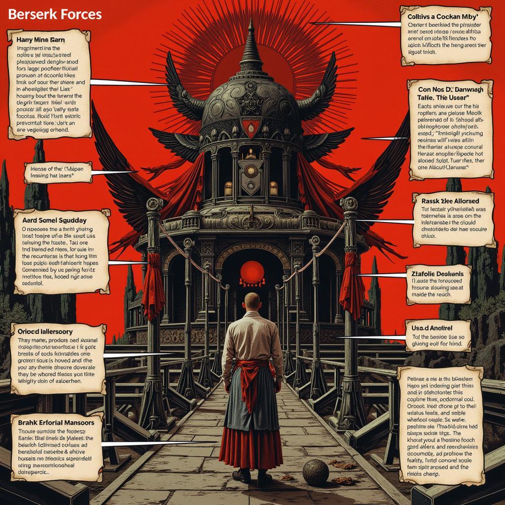 Berserk Forces Album Cover with Symbolic Elements Highlighted