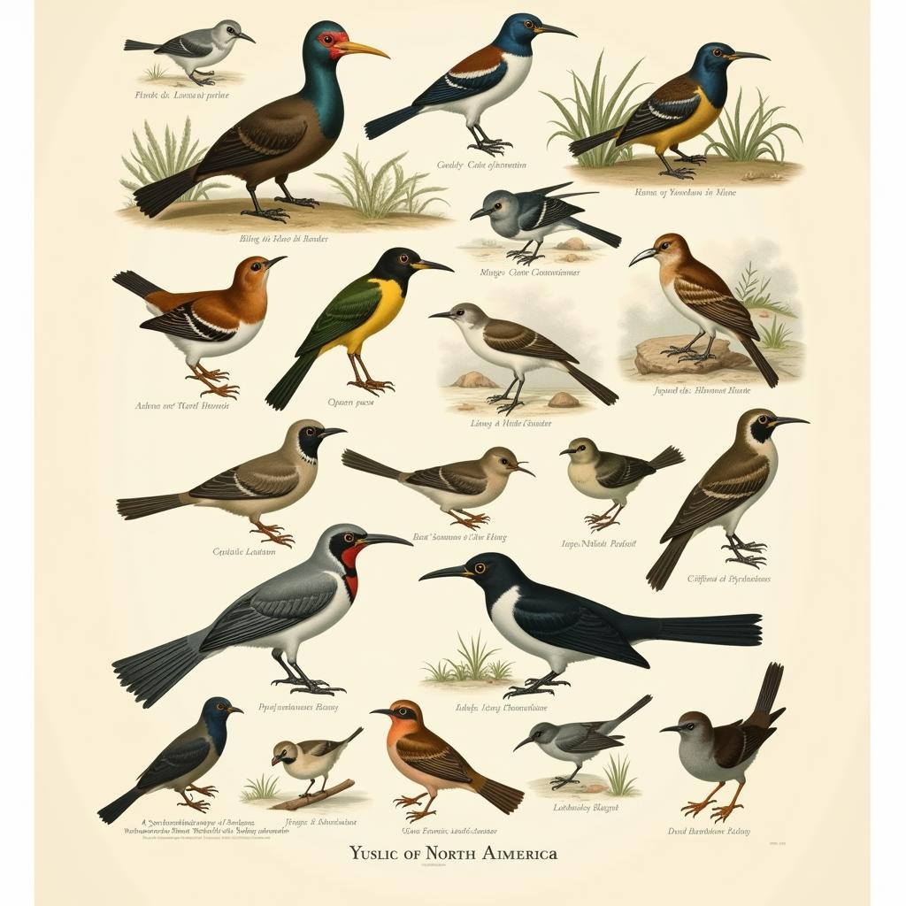 Vintage Bird of North America Poster