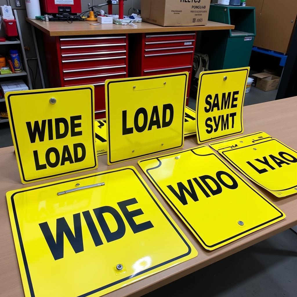 Set of Magnetic Wide Load Signs