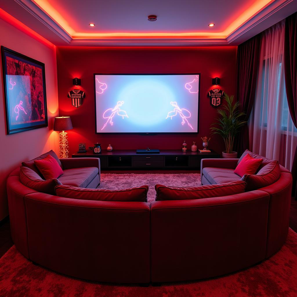 Arranging a Crescent Couch in a Home Theater