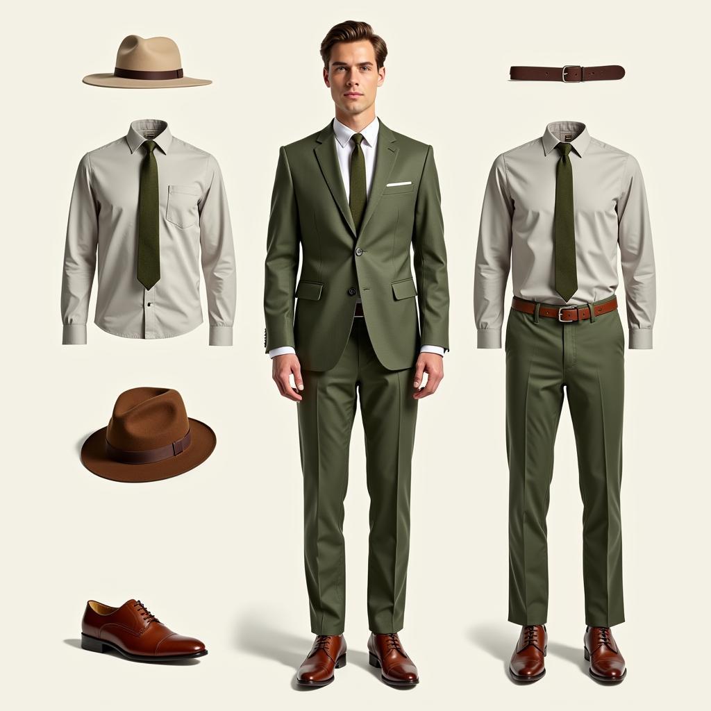 Brown Green Tie Outfit Inspiration