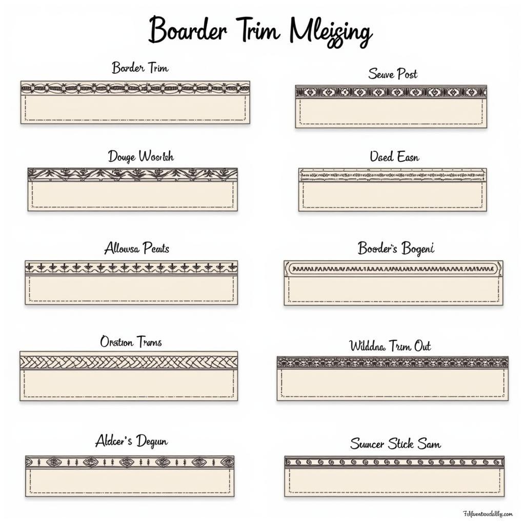 Different styles of boarder trim